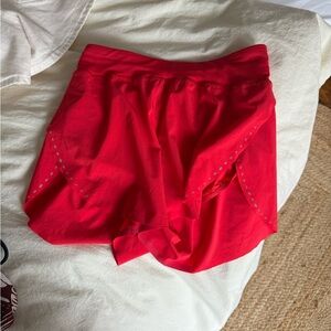 Red lululemon shorts